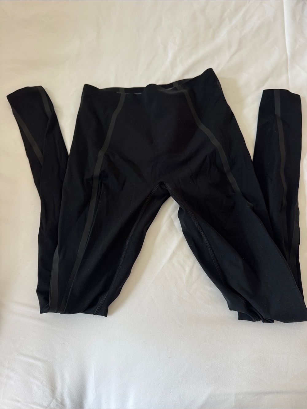 Spanx black leggings with mesh detail